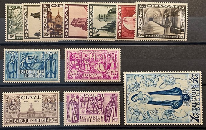 Belgien 1933 - Zweiter Orval „Grote Orval“ – Komplette Serie POSTFRIS – Schöne Mitte - OBP 363/374
