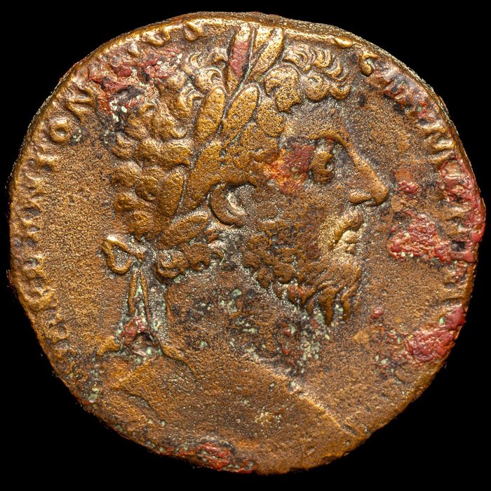 Rooman imperiumi. Marcus Aurelius (AD 161-180). Sestertius Roma - Marte  (Ei pohjahintaa)