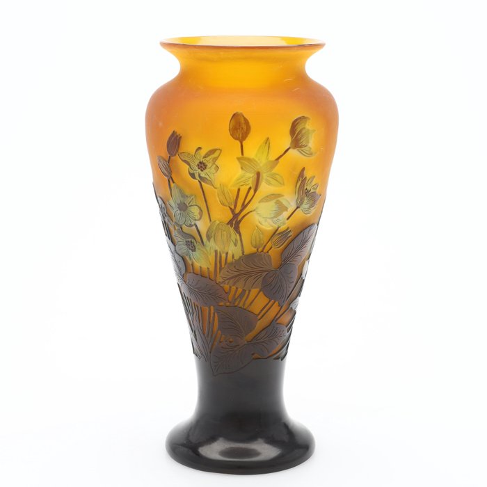 Emile Gallé - Vase -  Anemonen  - Glas