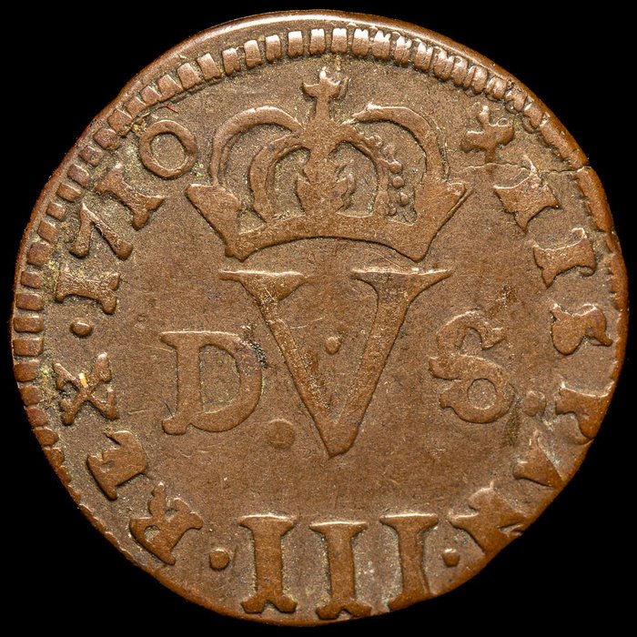 Spanien. Felipe V (1700-1746). Treseta 1710 Ceca Valencia  (Ohne Mindestpreis)