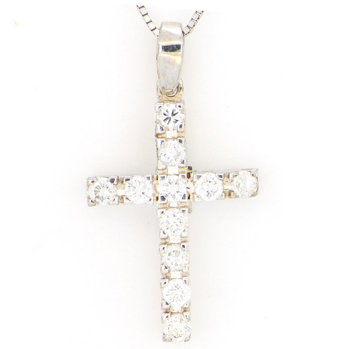 Ohne Mindestpreis - Halskette - 18 kt Weißgold, NEU -  0.27 tw. Diamant  (Natürlich) 