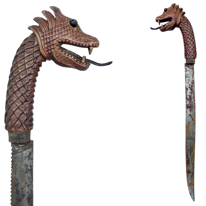 Prästkniv - Pedang gagang naga - Indonesien
