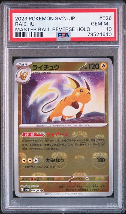 Pokémon - 1 Card - Pokemon - Raichu,Master ball Holo