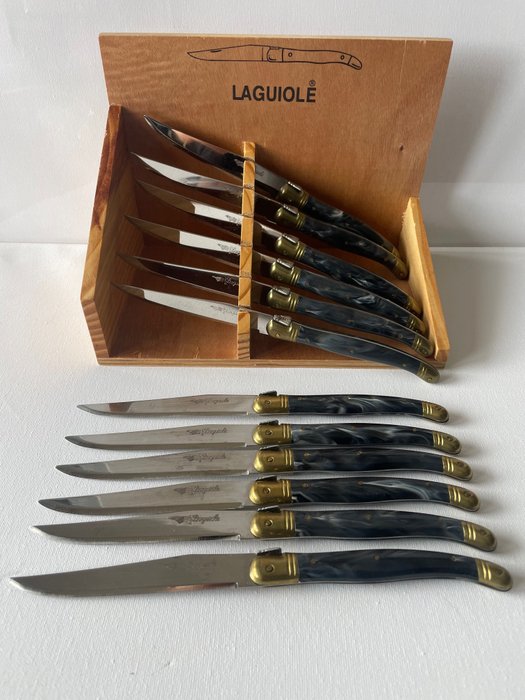 Laguiole - 餐刀 (12) - 钢材（不锈钢）