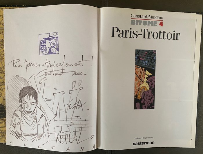Bitume T4 - Paris-Trottoir + dédicace - C - 1 Album - Første udgave - 1999
