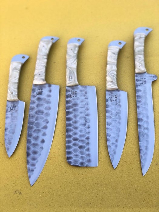 Køkkenkniv - Cleaver -  Klassiske køkkenkokknive sæt kunsthåndtag - Smedet stål - Nordamerika