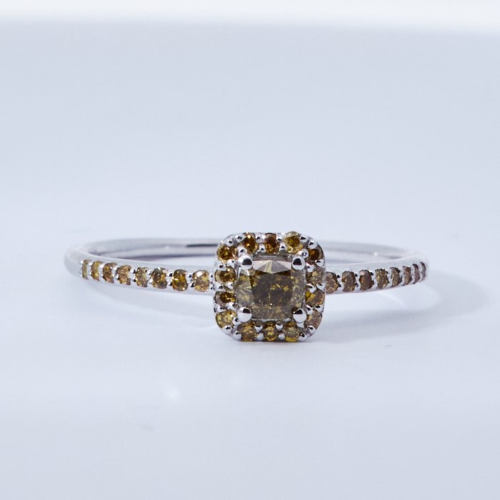 Ohne Mindestpreis - Ring Weißgold Diamant  (Natürlich) 