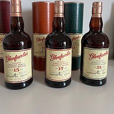 Glenfarclas – 15yo – 17yo – 21yo – Original bottling  – 70cl – 3 flessen