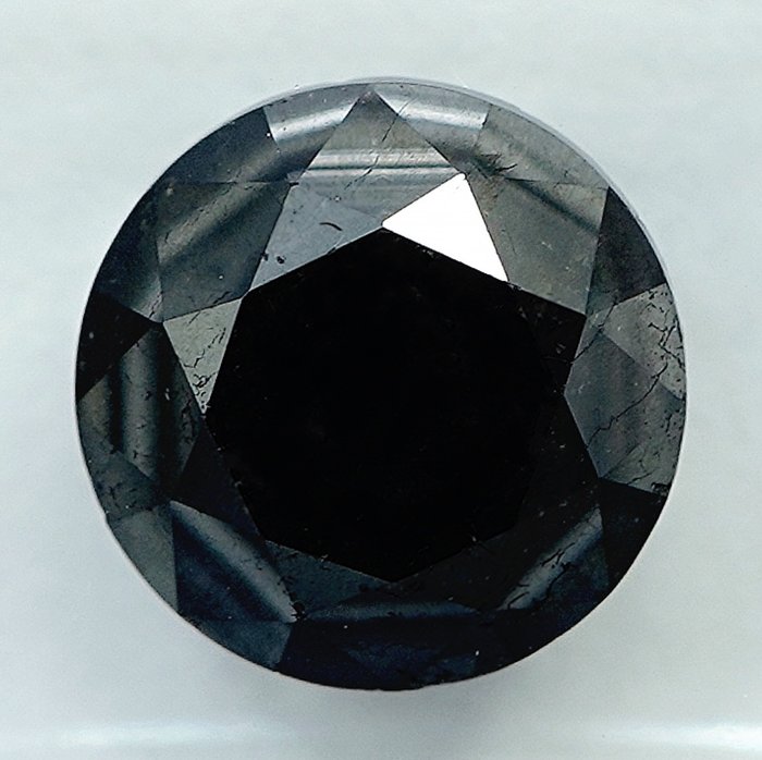 钻石 - 3.72 ct - 明亮型 - Black - N/A