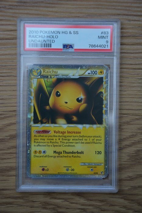 Pokémon - 1 Graded card - HGSS Undaunted - Raichu Holo #83 HGSS Undaunted 2010 PSA 9 - PSA 9