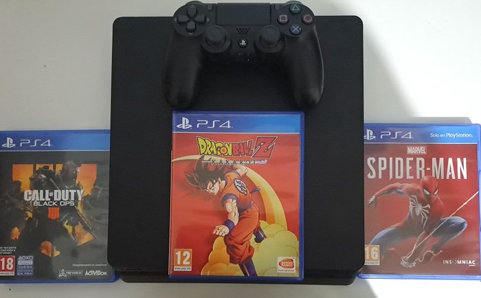 Sony - PlayStation 4+Juegos+Mando - Consola de videojuegos