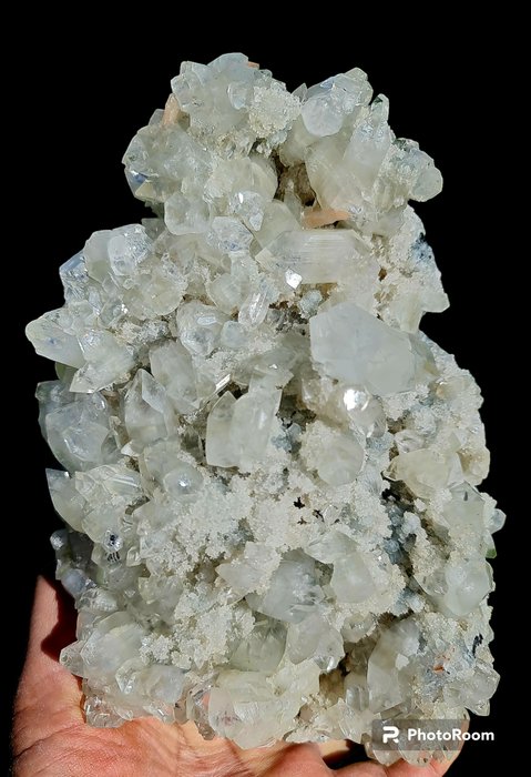 Fantastisk Apophyllite Whit Chalcedony Krystaller i indlejring - Højde: 25 cm - Bredde: 15 cm- 3.07 g - (1)