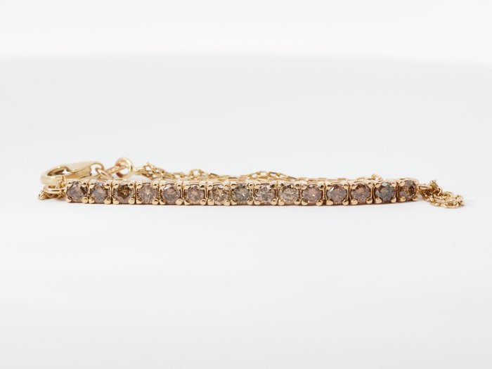 Ohne Mindestpreis - Armband Gelbgold Diamant  (Natürlich) 
