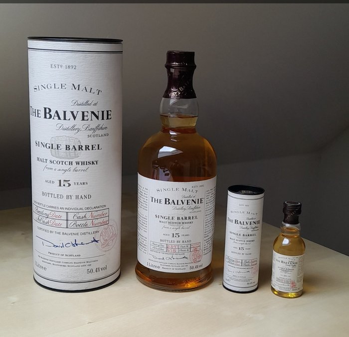 Balvenie 1981 15 years old - Single Barrel with miniature - Original bottling  - b. 1997 - 1L, 5cl