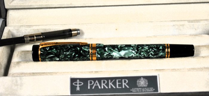 Parker - Duofold Centennial Marble Green 18 carati in oro Fine - Stylo à plume