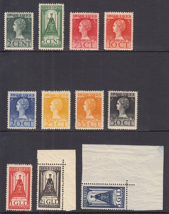 Holandia 1923 - Jubileusz rządu królowej Wilhelminy - NVPH 121/131