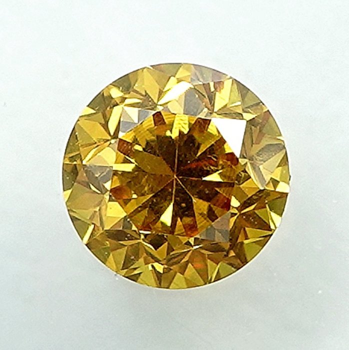 钻石 - 0.25 ct - 明亮型 - Natural Fancy Intense Yellow	 - SI2 微内含二级