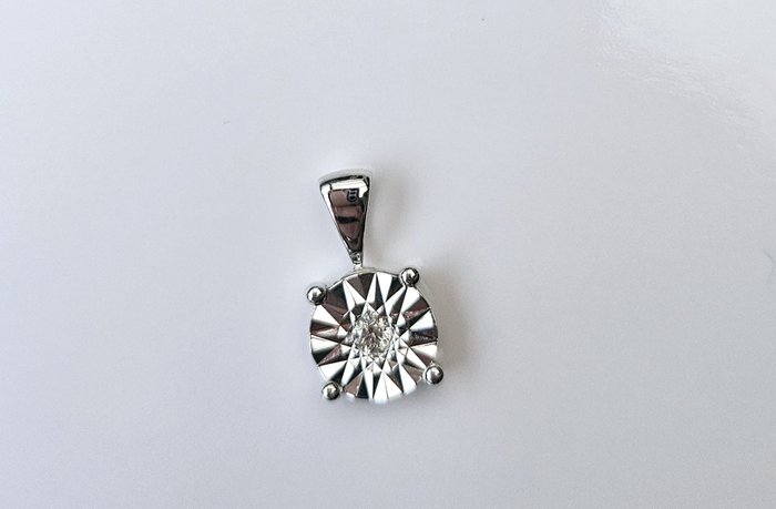 Zonder Minimumprijs - Hanger - 14 karaat Witgoud Diamant