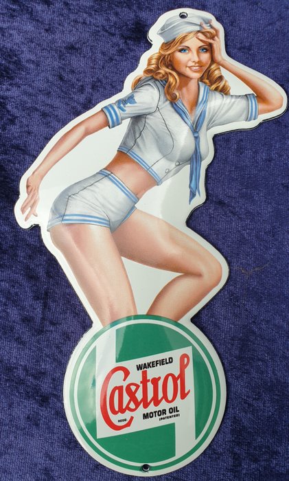 Placa de esmalte - Placa publicitária US Pin Up Girl Gastrol