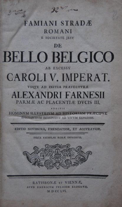 Famiano Strada - De Bello Belgico - 1756