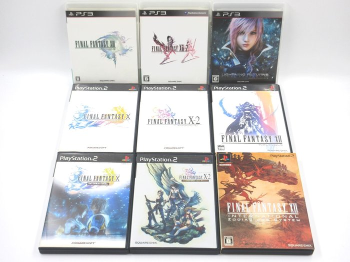Square Enix - Final Fantasy ファイナルファンタジー X X-2 XII XIII International Lightning Returns Japan - PlayStation2（PS2） PlayStation3（PS3） - Videopelisetti (9) - Alkuperäispakkauksessa