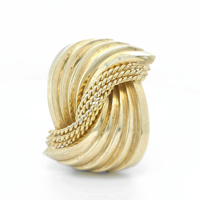 Christian Dior GROSSE 1960 Swirl Design Dress Brooch - Gold-plated - Καρφίτσα