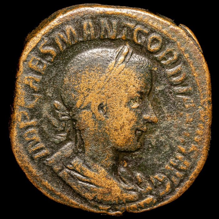 罗马帝国. 戈尔迪安三世（公元238-244）. Sestertius Roma - Virtus  (没有保留价)