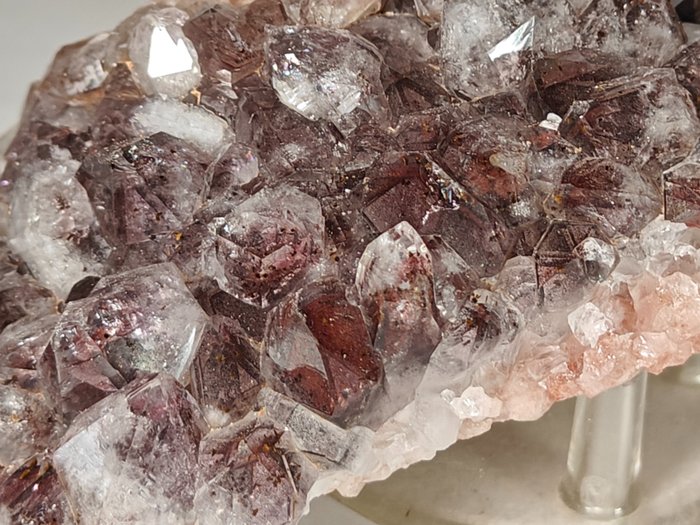 Hematoid kvarts kristallkluster - Höjd: 10 cm - Bredd: 7 cm- 380 g