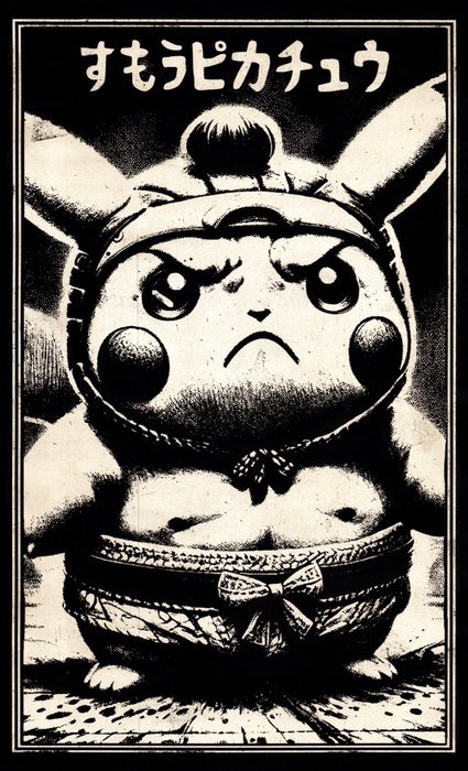 Æ (XX-XXI) - “The Sumo Pikachu”, (2024) Collectible! Æ‘s Pokémon Series