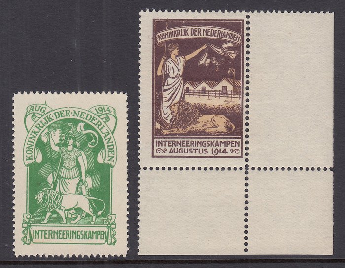 Netherlands 1916 - Internment stamps - NVPH IN1/IN2