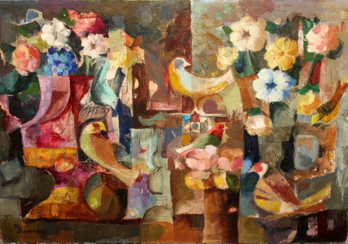 Jordi Pla Domènech (1917-1997) - Flores y pájaros
