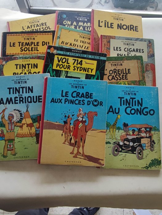 Tintin - 12x C - 12 albums - First edition/reprint - 1960/1976