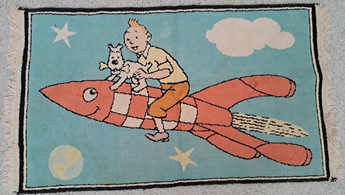 Tintin et Milou sur la fusée - 1 Tapis en laine - 1960