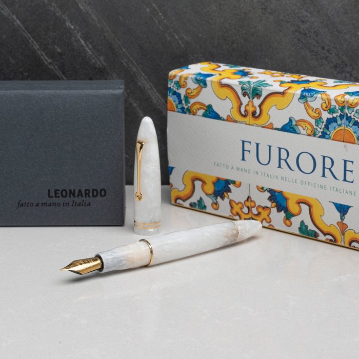 Leonardo Officina Italiana - Furore White salt - gold plated finis - Fountain pen