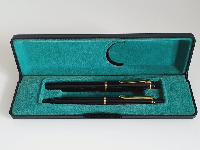 Pelikan, Classic Black (klasyczna czerń), linia Elegance, pióro i długopis w etui - Caneta de tinta permanente