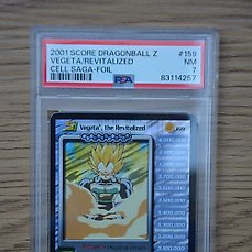 Score Entertainment – 1 Graded card – Cell Saga – Dragonball Z Score Vegeta the Revitalized Ultra Rare #159 Cell Saga 2001 PSA 7 – PSA 7