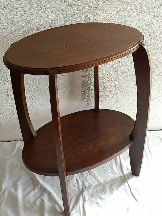 Side table - 橢圓形 裝飾藝術風格 - 橡木