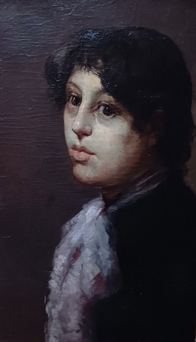 Cesare Vittore Luigi Tallone (1853 – 1919), Attr. - Ritratto di nobile fanciullo