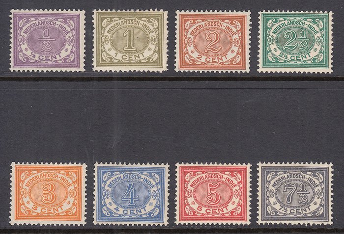 荷属东印度群岛 1902/1909 - 数字 - NVPH 40/47