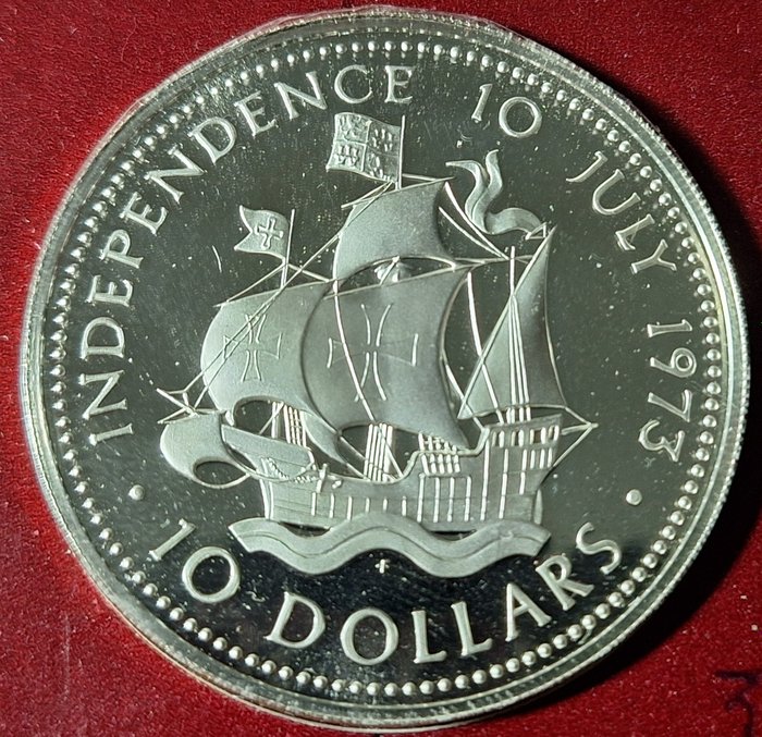 Bahamas. Elizabeth II. 10 Dollars 1973 Proof  (Ingen mindstepris)