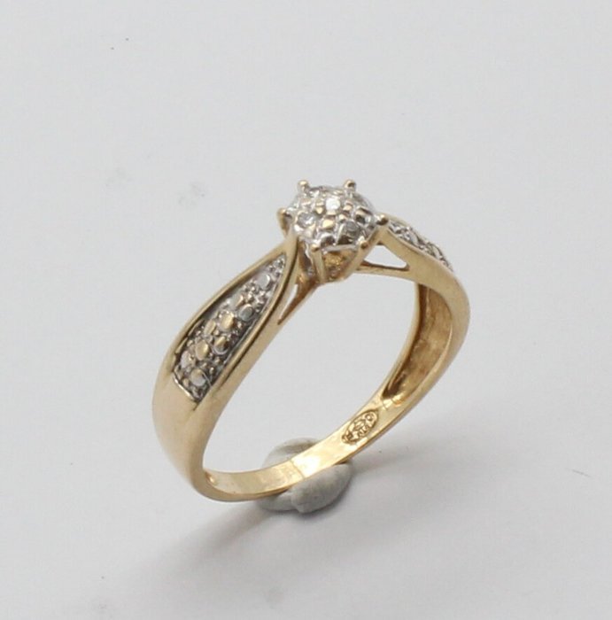 没有保留价 - 戒指 - 18K包金 黄金 钻石  (天然) 