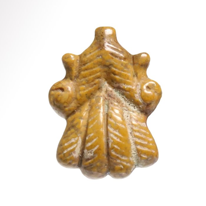 Antiguo Egipto Jaspe Amuleto de flor de loto  (Sin Precio de Reserva)