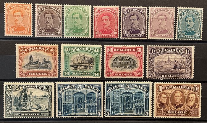België 1918 - Uitgifte 1915 Uitzichten - Volledige reeks - OBP 135/149