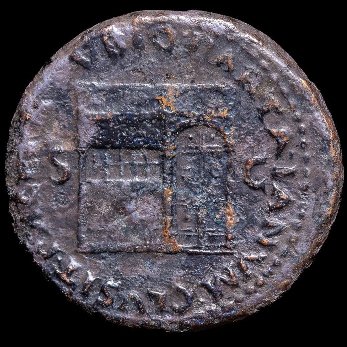 Römisches Reich. Nero (54-68 n.u.Z.). As Roma - Templo de Jano  (Ohne Mindestpreis)