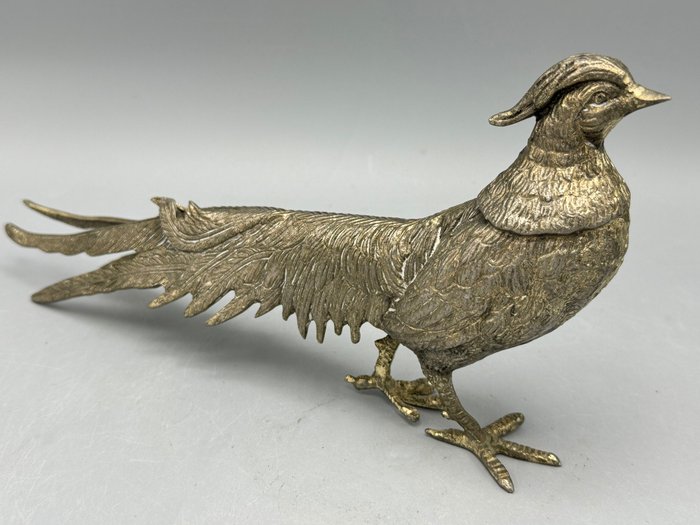 Decoratieve vintage fazant of pauw - Beeld, . - 13.5 cm - metaal