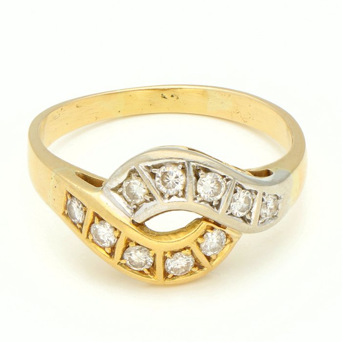 Δαχτυλίδι - 18 καράτια Κίτρινο χρυσό -  0.20 tw. Διαμάντι  (Φυσικό) 