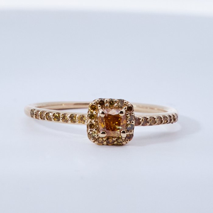 Utan reservationspris - Ring Gult guld Diamant  (Natural) 
