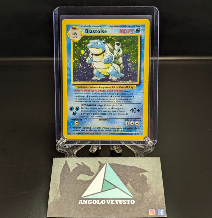 WOTC Pokémon - 1 Card - Pokèmon WOTC - Blastoise rara holo 2/102, Set Base ITA 2000 - Tortank