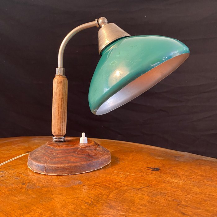 Lampa stołowa - Drewno, Żelazo (kute), ministerialny z początku XX w