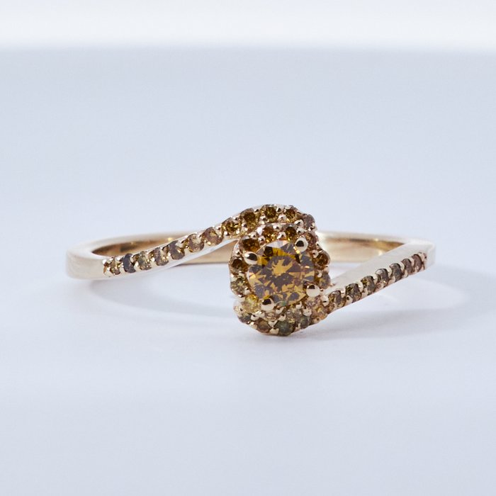 No Reserve Price - Ring Yellow gold Diamond  (Natural) 